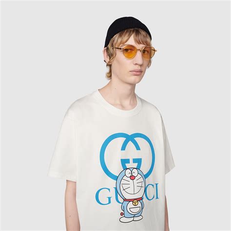 doraemon x gucci t shirt|cartoon characters wearing Gucci.